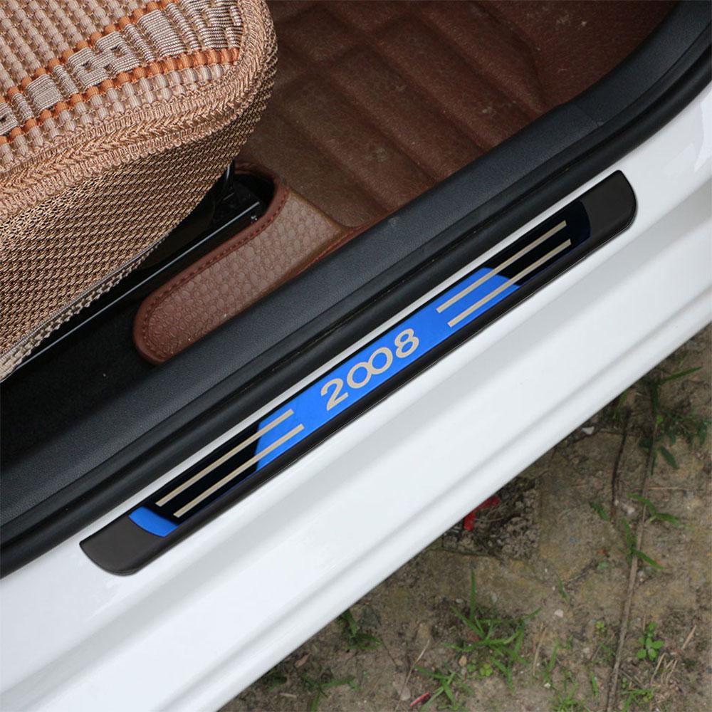 Для Peugeot 2008 E2008 2014 - 2025 Накладка на порог двери Накладка на порог двери Наклейка Защита от царапин Накладка на педаль Защитные аксессуары