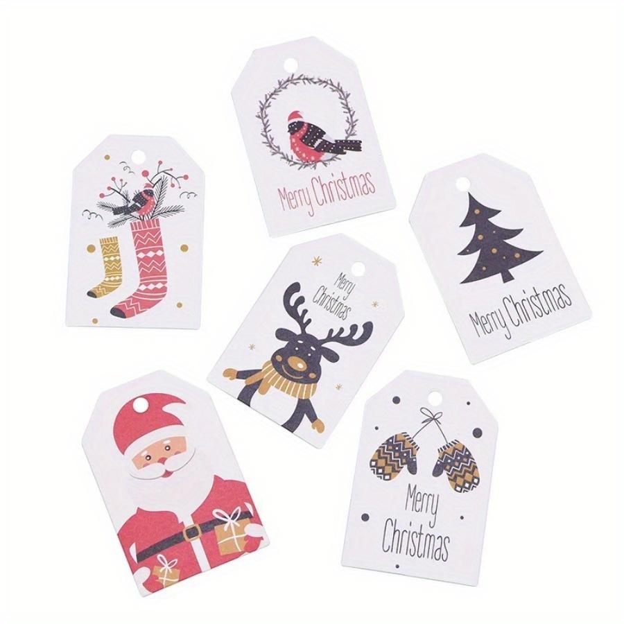 100 шт., бирки с Рождеством, крафт-бумага, подарочная этикетка для открыток, бирка «сделай сам», повесить бирки, декор для подарочной упаковки, подарочная карта