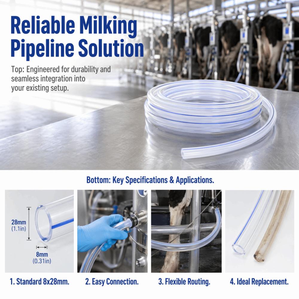 3 Meter Length Milker Tube G1/8 Milking Supplies Tool Milking Machine Pipe Milking Process