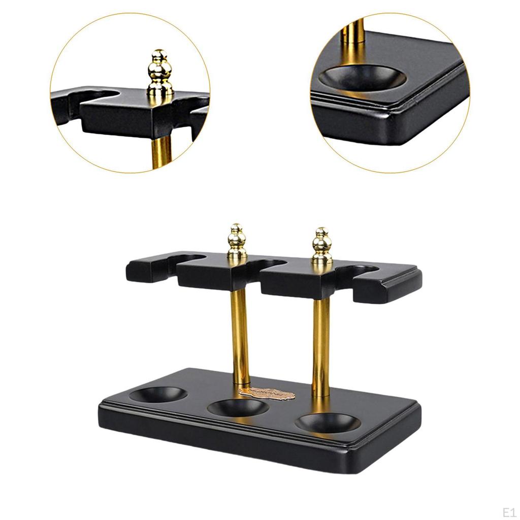 Деревянная подставка для трубок на 3 слота, ручная работа, аксессуары, органайзер-стойка из массива дерева, черная