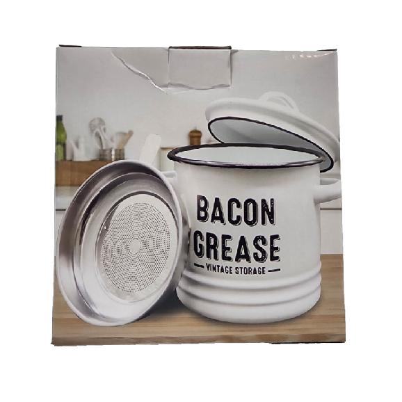 Контейнер для хранения беконного жира с ситом Новый в коробке Белый