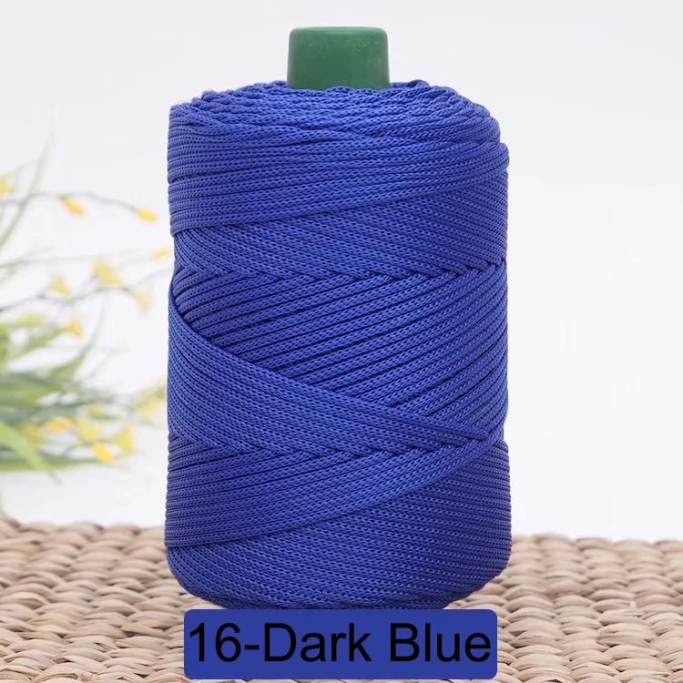 3 мм Цветной Крученый Плетеный Шнур, Полая Нить, Полиэстеровый Шнур Макраме, Черная Пряжа для Вязания Крючком, Пряжа для Вязальщицы