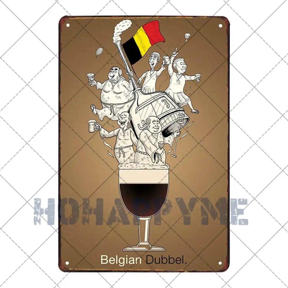 Belgian Beer Vintage Metal Tin Painting Signs Poster Plates Decoration Bar Pub Club Cafe Wall Iron Stickers Retro Plaque 20x30cm