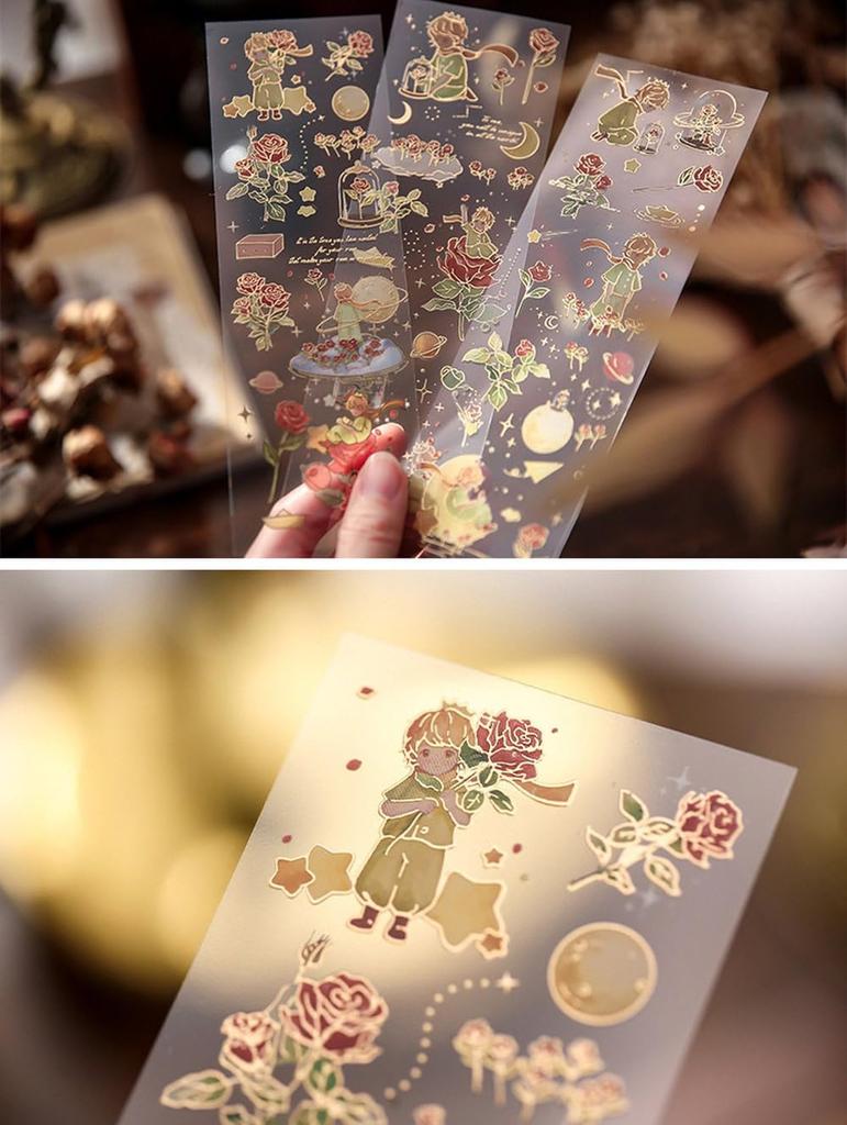 moin moin The Little Set Big Bulk Seven Fairy Picture English 2509sl372 Full-Size Stickers, Prince, 12-Piece / Flower, Sparkling, Foil-Stamped,