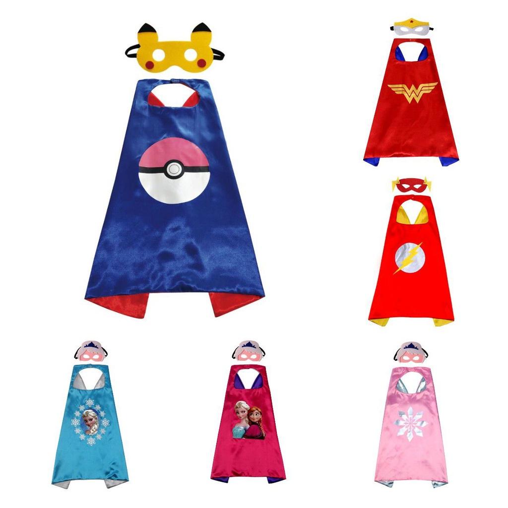 Набор детских плащей супергероев ярких цветов и из высококачественных тканей для веселой игры