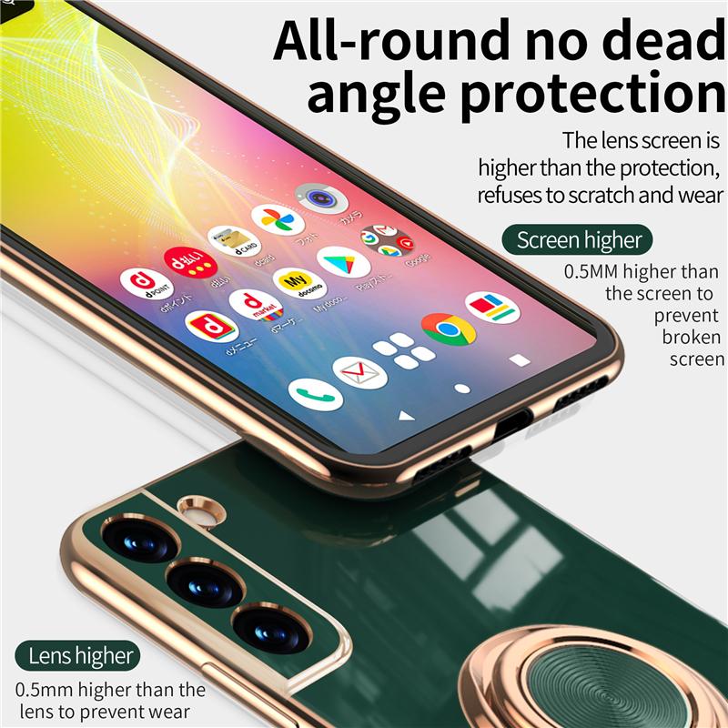 Силиконовый чехол с покрытием для Samsung Galaxy S21 S22 Ultra S20 FE S10 Plus Note 20 10 9 A53 A52 A52S 5G Магнитный чехол-держатель с кольцом