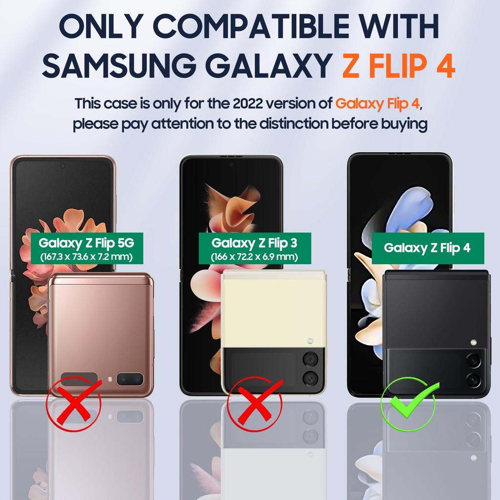 For Samsung Galaxy Z Flip 4 Matte Material,Screen Protection,Anti-Scratch Shockproof Phone Case-Black