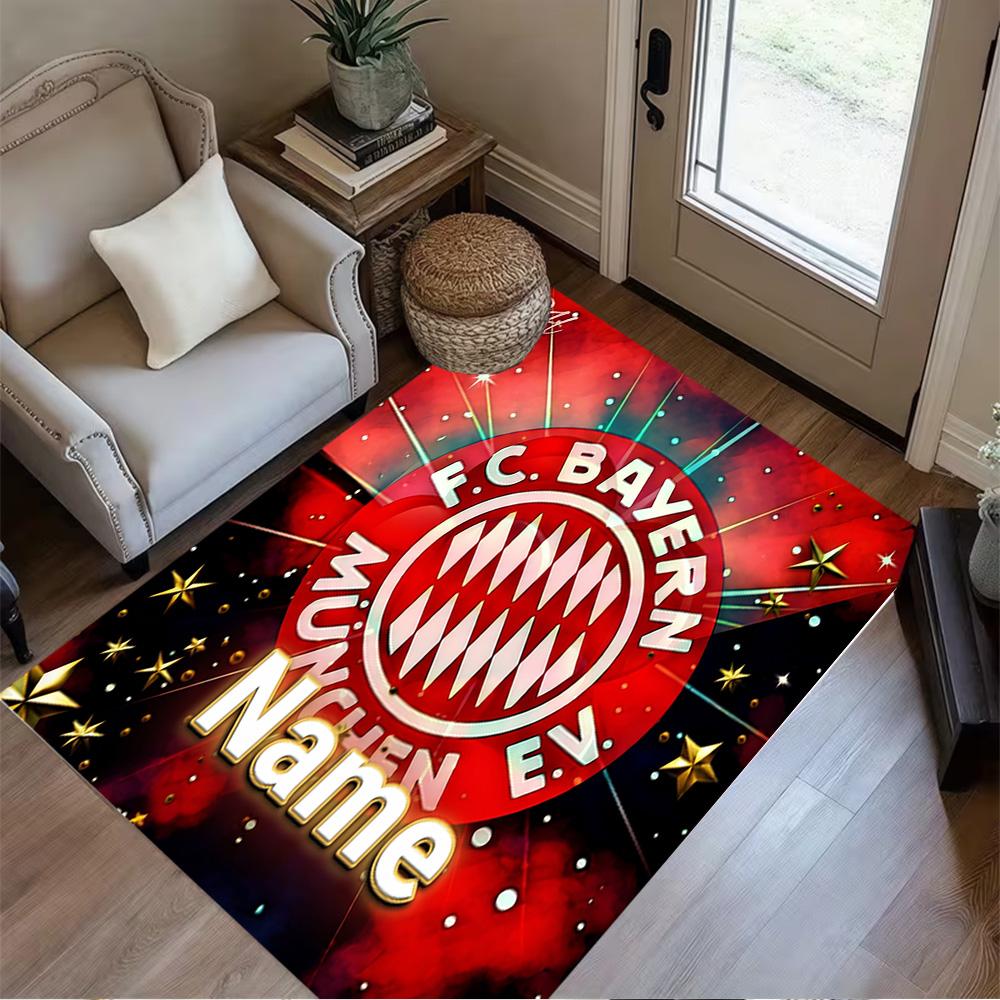 Bayern Munich Crest Carpet Perfect for Living Rooms Outdoor Playrooms Dining Room Anti-slip Rug Anime Office Decor Perfect Birthday/Christmas Gift Ide