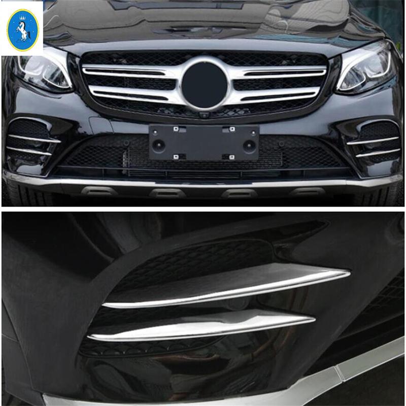 ABS Auto Front Bumper Fog Lights Grille Fog Light Decor Cover Trim For Mercedes Benz GLC X253 2015 - Exterior Accessories