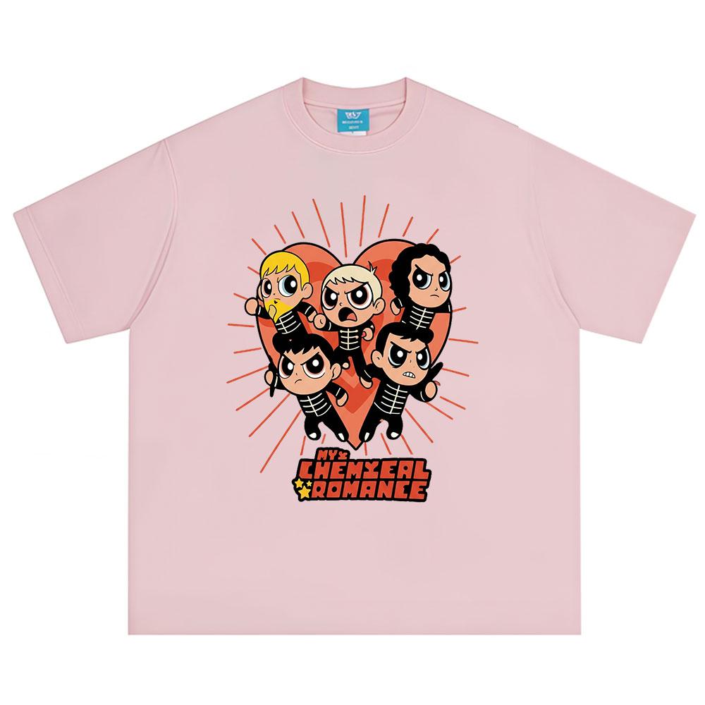 Rock Band My Chemical RoUnisexce Cartoon Print Tshirt Unisexs Women Clothing Cotton Casual Oversized Short Sleeve Streetwear YK Top