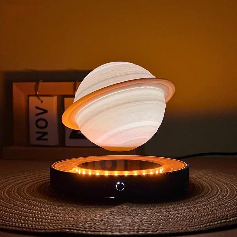 3D левитирующий Сатурн Ночник Светящаяся база Плавающий шар Сатурн Лампа Крутой астрономический Сатурн Настольный декор Подарки для детей Девочек