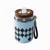 Stainless Steel Insulated Travel Mug Women 250ml Double Wall Vacuum Flask With Strap Straw Modern Minimalist Office Home