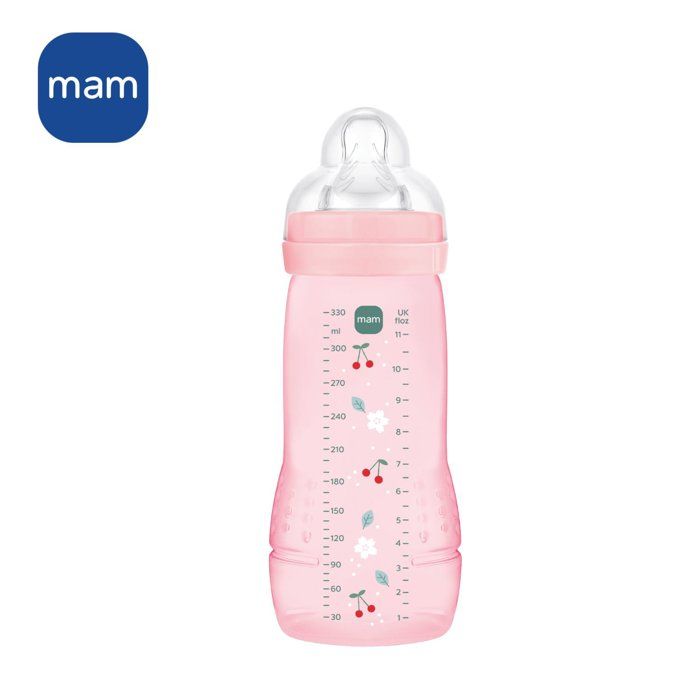 Biberon - MAM BABY - Easy Active - +6 mois - 330 ml - Tétine débit X - Berry