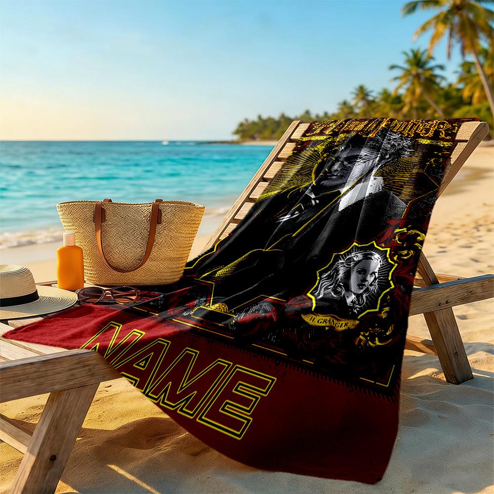 Warner Bros. Films Personalized Name Beach Towel High Absorbency & Quick-Dry Suitable for Swimming Gym Camping Yoga Vacation