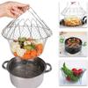 Foldable Stainless Steel Deep Fry Basket Steam Rinse Strain Fry Basket Strainer Net Kitchen Utensil Gadget Telescopic Fry Basket