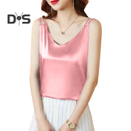 Женский укороченный жилет с V-образным вырезом, без рукавов, гладкий атласный топ из искусственного шелка, укороченный жилет, универсальная повседневная одежда