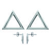 [P5626] - Silver 'Triangles' Silver Earrings - 12x10 Mm
