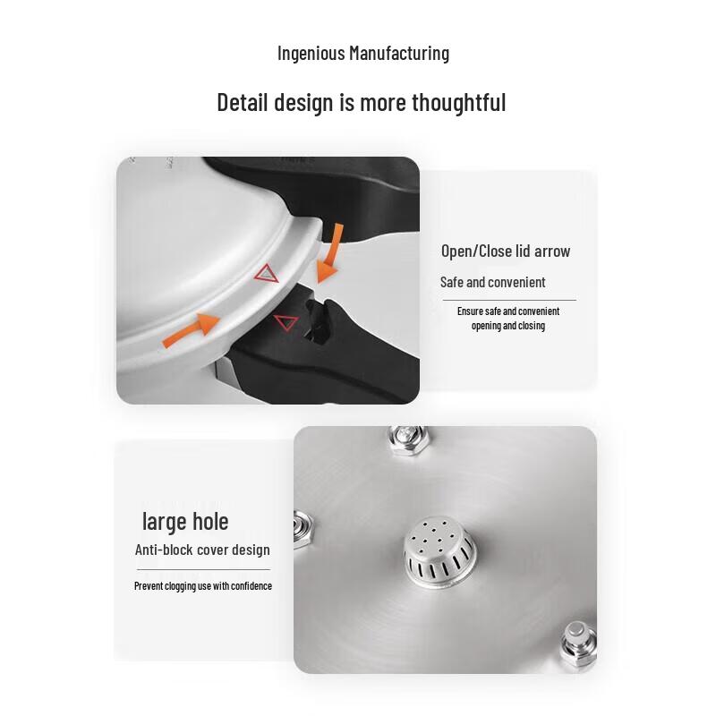 Shuangxi 304 Stainless Steel Gas & Induction Pressure Cooker