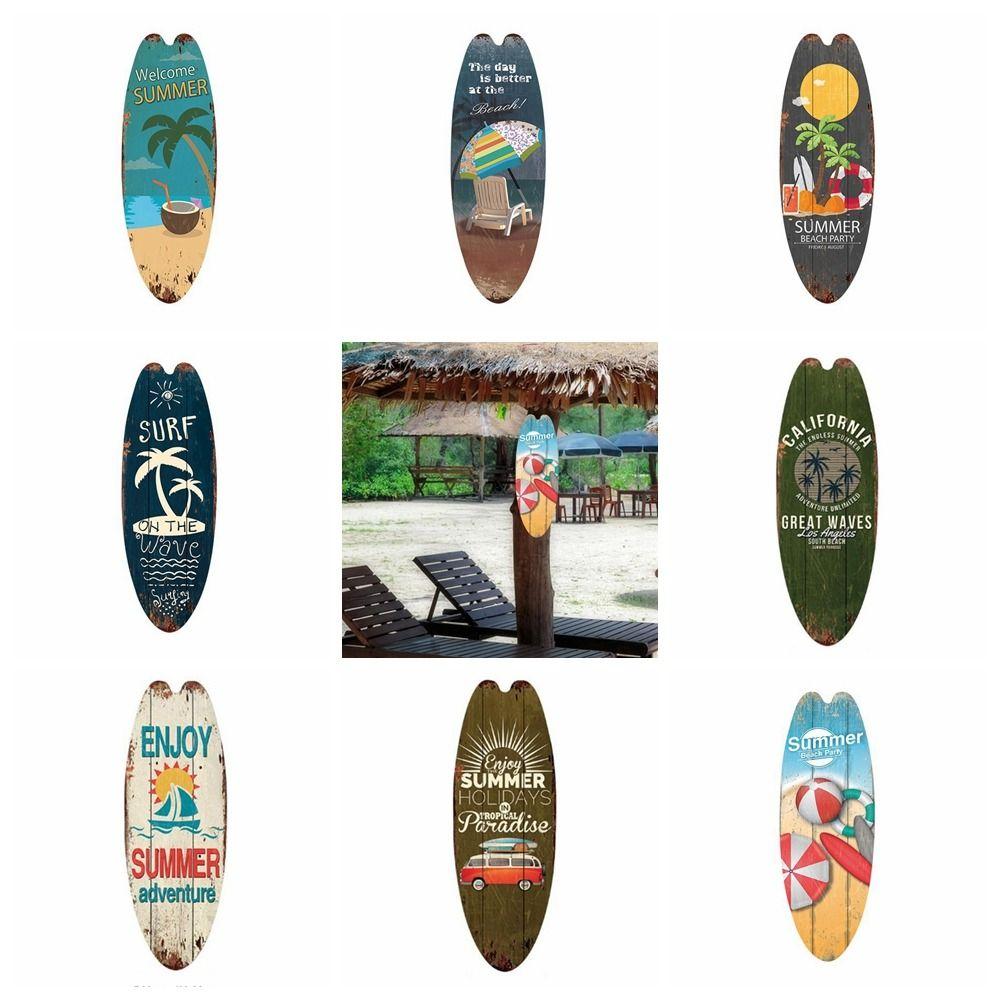 Exquisite Printing Wooden Surfboard Bright Marine Steering Wall Board Wooden Sign Home