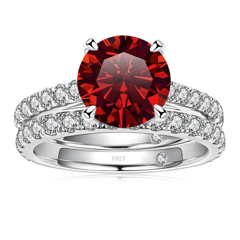Bague Ringen Роскошное кольцо с муассанитом цвета D 3,0 карата, женские ювелирные изделия из стерлингового серебра 925 пробы с четырьмя когтями, свадебные комплекты для свадьбы