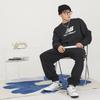 New Balance Essentials Худи с логотипом на груди, французский терри, круглый вырез, азиатский размер S, 'Черный', Мужской AMT31538-BK