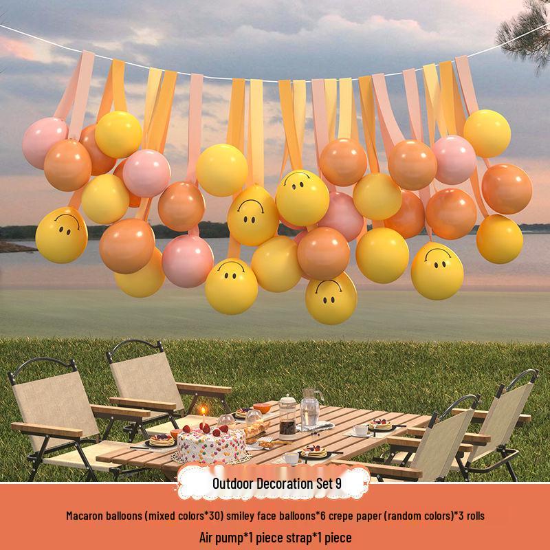 Сяохуншу Первый день рождения Кемпинг Вечеринка Шары и Баннер для Детей