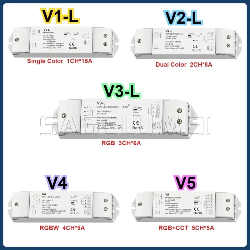 Skydance V1-L V2-L V3-L V4 V5 CV Controller(Push Dim) For LED Strip Lights Single Color Dual Color RGB RGBW RGB+CCT 12-48VDC