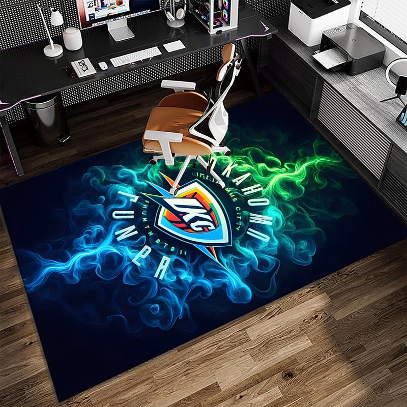 Thunder Basketball Team Carpet, Kitchen Rugs, Yoga Mat, Non-Slip Mats, Rug for Bathroom, Living Room bedroom, Camping Rugs Christmas Gift