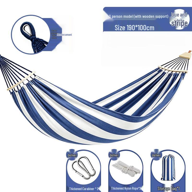 Thickened Canvas Striped Outdoor Hammock