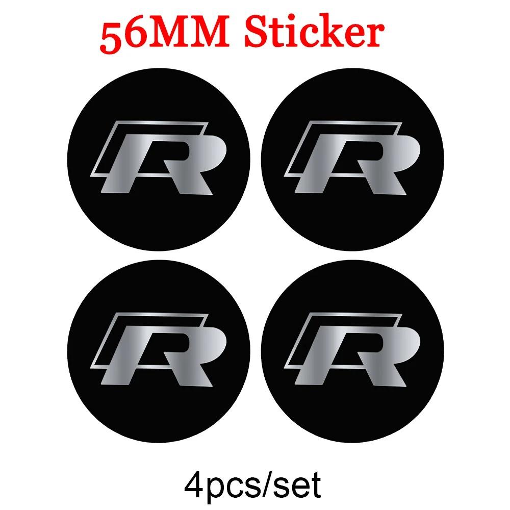 lijk1 4pcs 56/60/65mm Car Wheel Center Hub Caps Dust Cover Sticker For Volkswagen GTI Golf Polo Passat VW CC Tiguan T-ROC Jetta Taigo