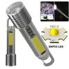 Portable Super Bright Zoom LED Keychain Flashlight Built-in 18650 Battery Type-C Rechargeable Torch Outdoor Camping Lamp
