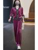Женский велюровый спортивный костюм-двойка на весну/осень 2025 - Модная, не старящая повседневная одежда