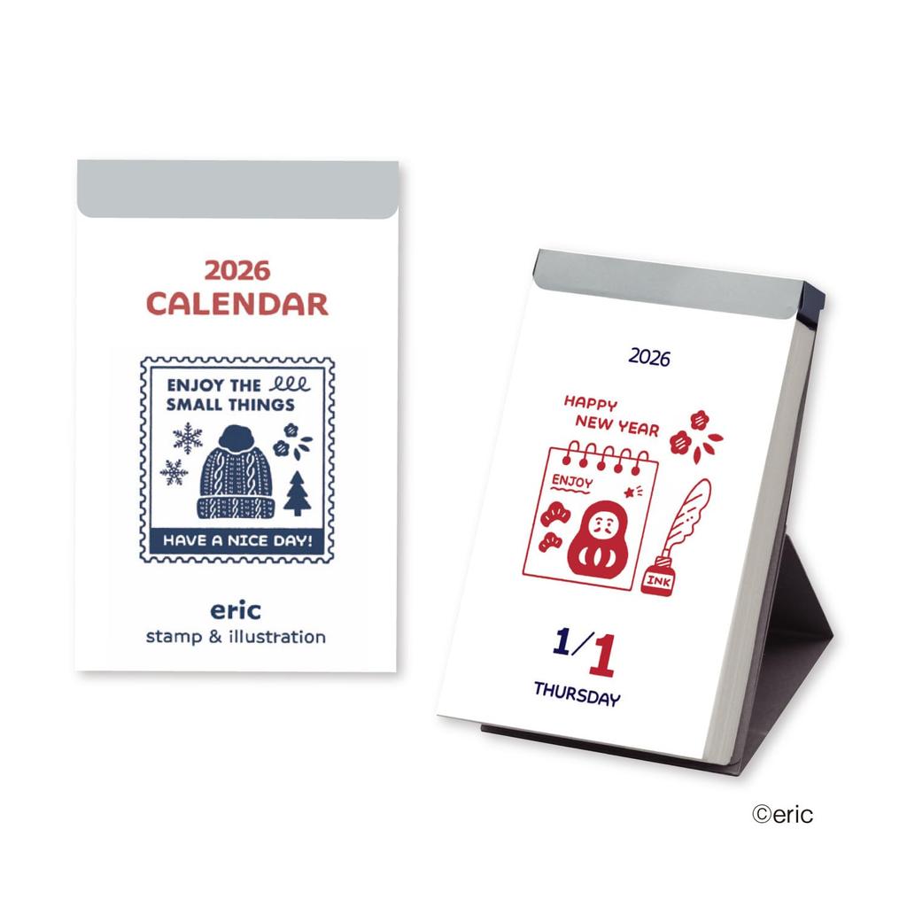 New Japan Calendar 2026 Daily Calendar by Eric with Amazon Exclusive Clear File (NK4400-4)
