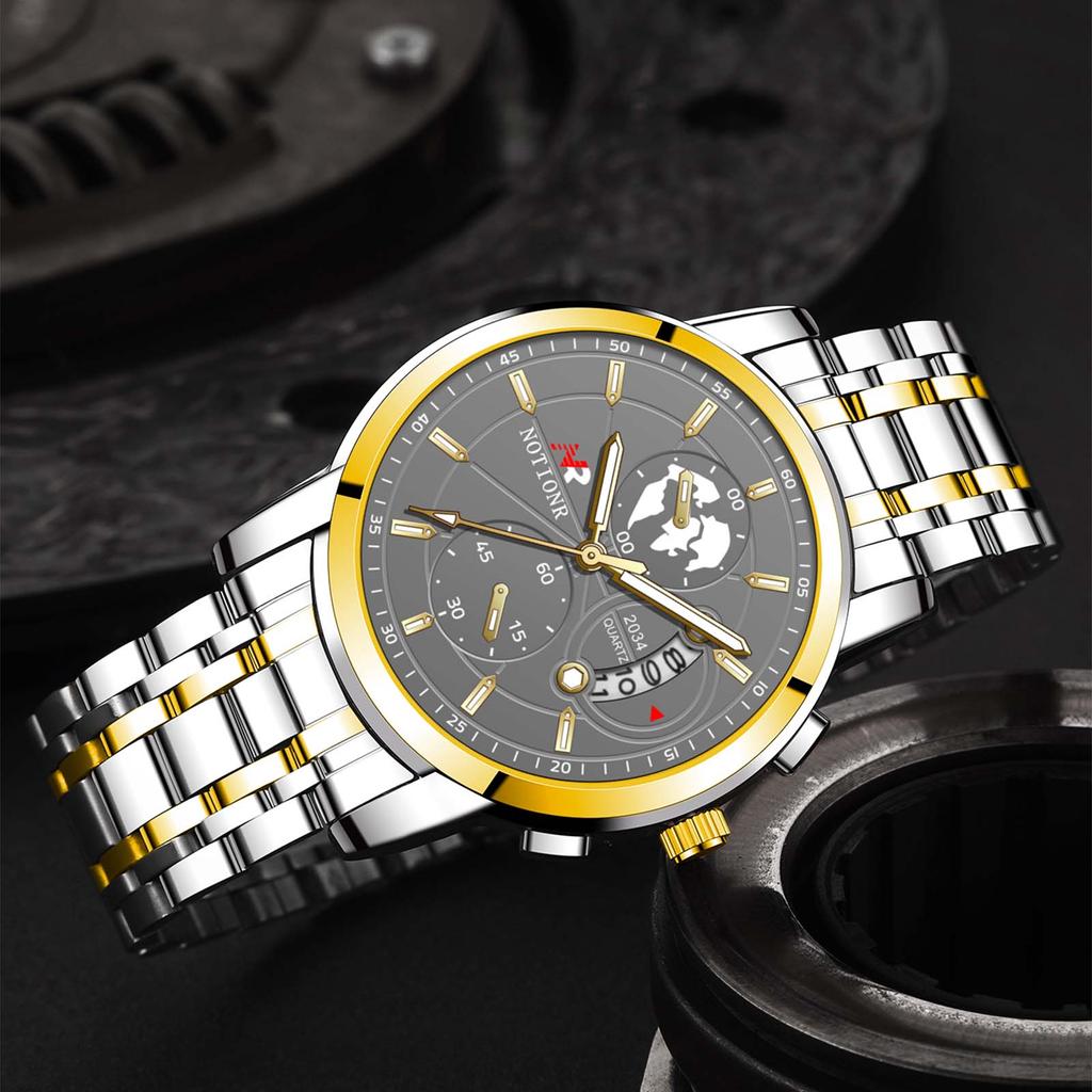 Men's Quartz Watch Classic Men's Business Watch Fashion Military Watch Analog Calendar Watch Casual Watch