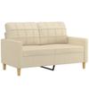 3 Piece Sofa Set with Cushions Cream Fabric