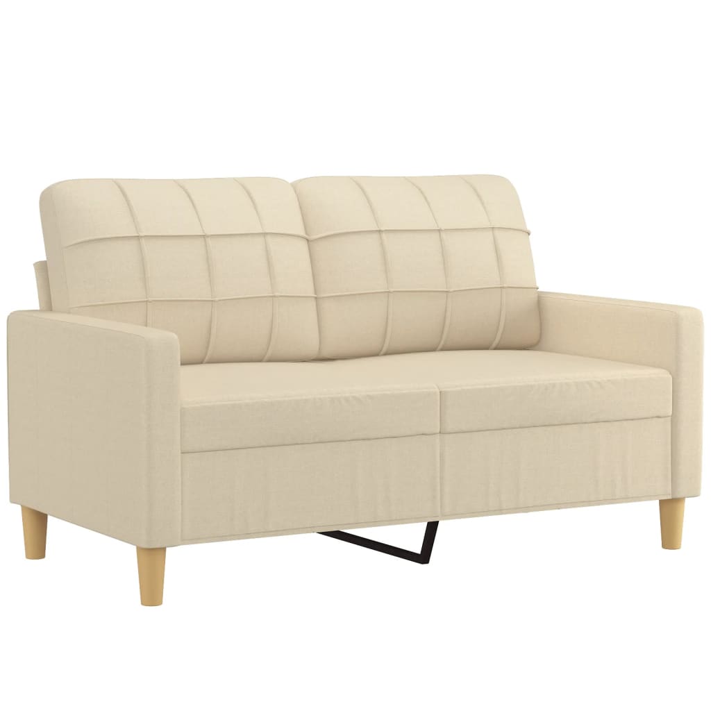 3 Piece Sofa Set with Cushions Cream Fabric