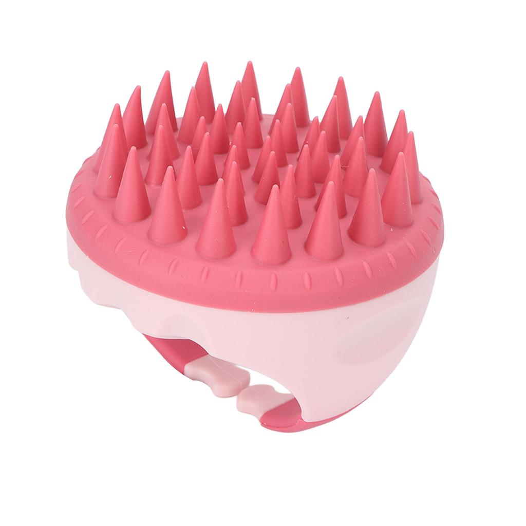 Hair Massager Soft Silicone Waterproof Manual Hair Massage Scalp Cleaning Anti Dandruff Shampoo Brush Pink