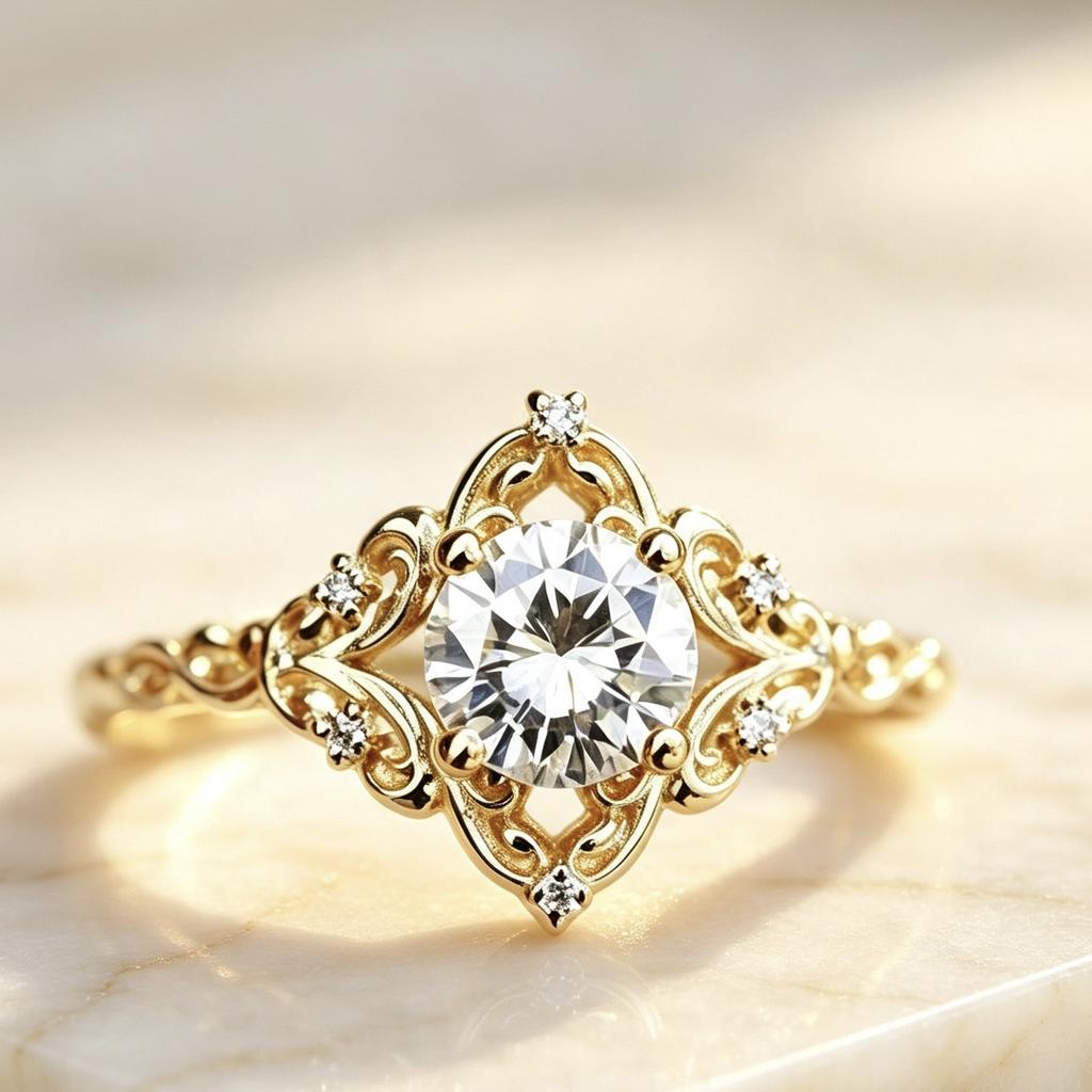 New gold-plated ring with cubic zirconia stones, a simple and versatile design in a Japanese and Korean style, a minimalist diamond ring for women