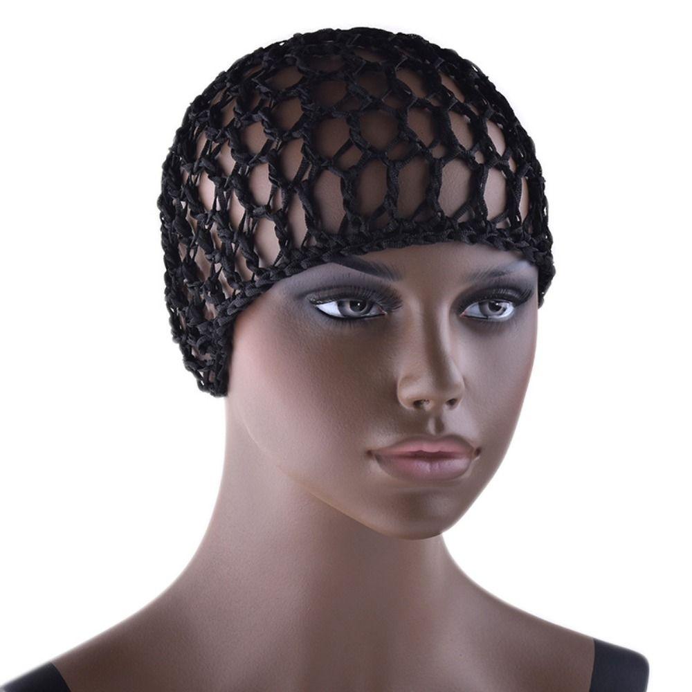 Сетка для сна, сетка для волос, ручная работа, ночная накидка, тюрбан, черные шапочки для париков, вязаная крючком сетка для волос