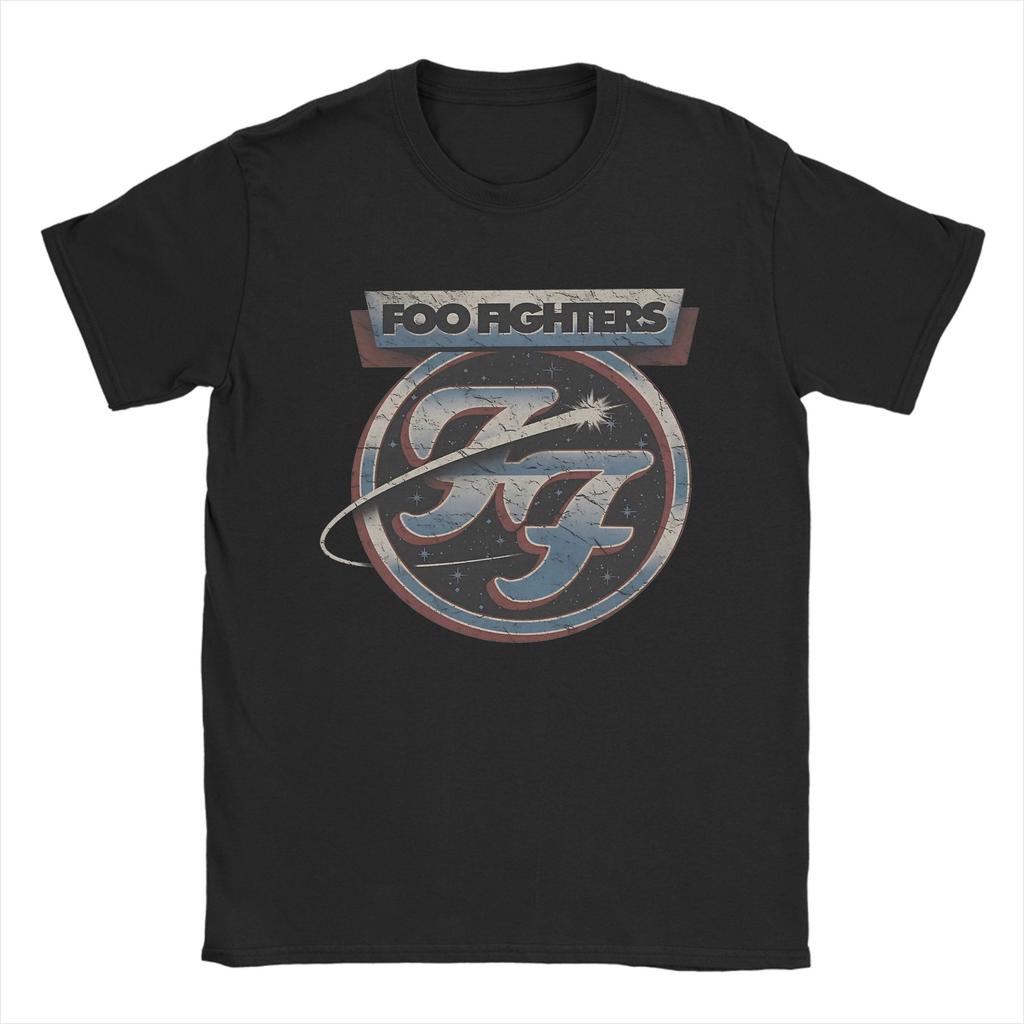 Мужская Женская Футболка F-Foo F-Fighters Band 100% Хлопковая Одежда Винтажная Футболка с Коротким Рукавом и Круглым Вырезом Идея для Подарка Футболки