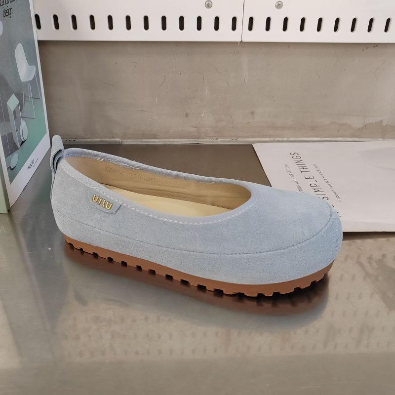 Leather Shallow Mouth Shoes Women's Flat Single Shoes Spring New Lazy Shoes Retro and Lightweight
