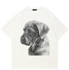 Streetwear Sketch Dog Graphic T-Shirt Cotton Tshirt Unisex Tops Tees Summer Short Sleeves T Shirt