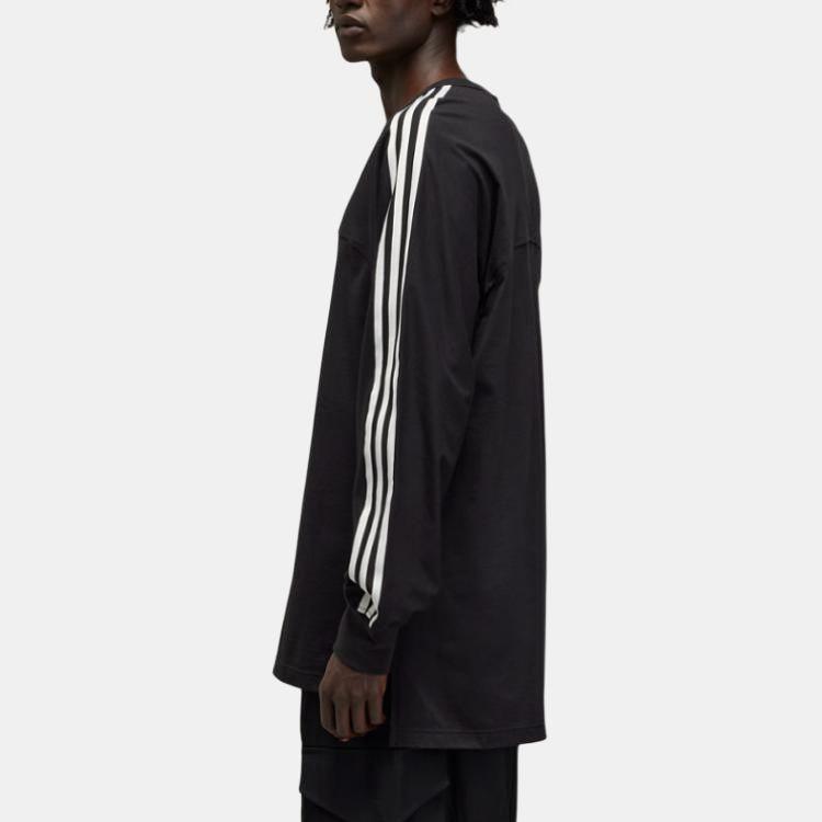 adidas Мужская футболка Y-3 с длинным рукавом и 3 полосками 'Черная' JN4987
