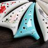 12 Holes Warped-tail Ceramic Ocarina Alto C Hand Painted Musical Instrument