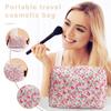 Косметичка с цветочным принтом, большая емкость, на молнии, портативная, многофункциональная, для женщин и девочек, дорожная губная помада, косметический органайзер для туалетных принадлежностей, сумка