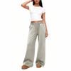 Womens Loose Wide Leg Sweatpants Fall Winter Stretch Waist Casual Trousers