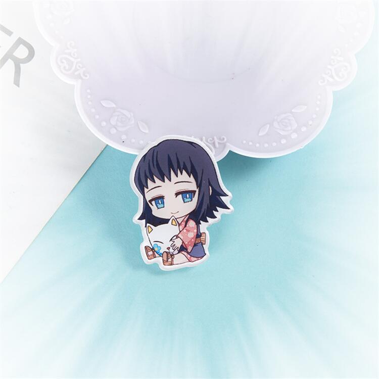 Anime Demon Slayer Badge Brooch Pin Cospaly Cartoon Sabito Makomo Acrylic Pins Costume Prop