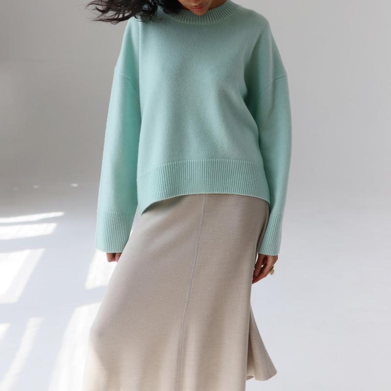 Корейский осенне-зимний свитер, женский вязаный джемпер с круглым вырезом, свободные топы с длинными рукавами, женский пуловер, теплые женские свитера