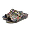 Новинка 2023 года, летние женские шлепанцы, уличные тапочки из натуральной кожи, удобные сандалии на плоской подошве с ручной росписью в стиле ретро