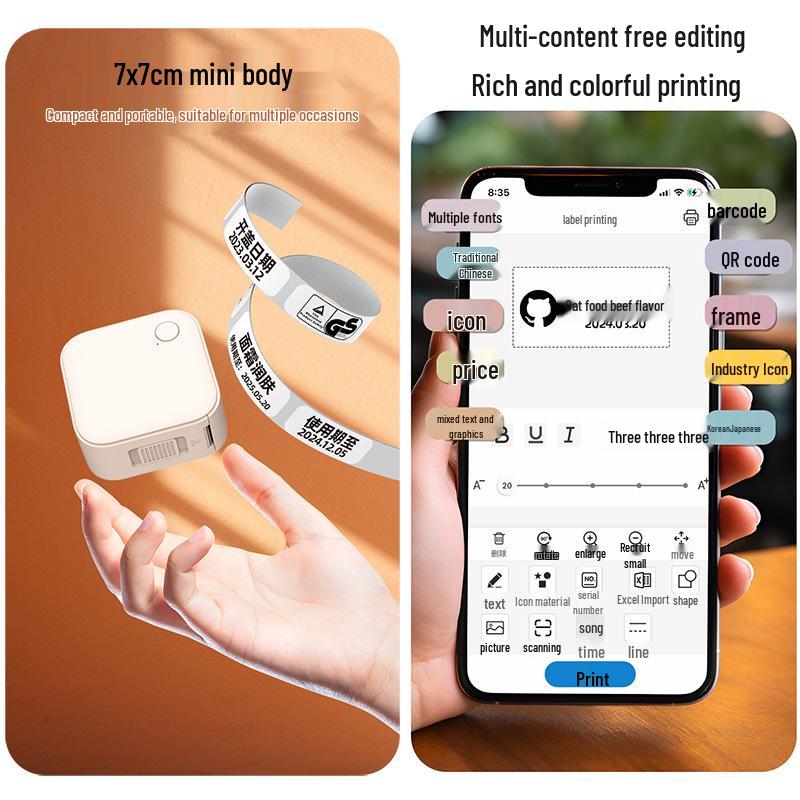 Xie Термальный Bluetooth Портативный Принтер Этикеток – Компактный Ручной Самоклеящийся Принтер